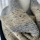 Hand-Knitted Beige & Grey Scarf