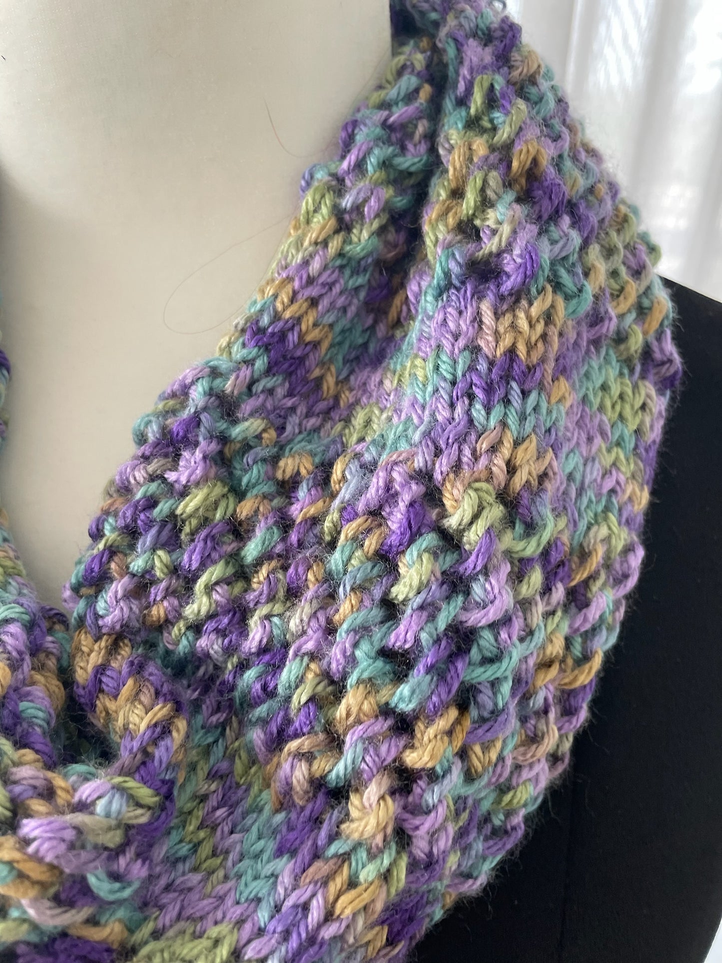 Hand knitted Vibrant Cowl