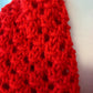 Hand-Knitted Lace Red Cowl