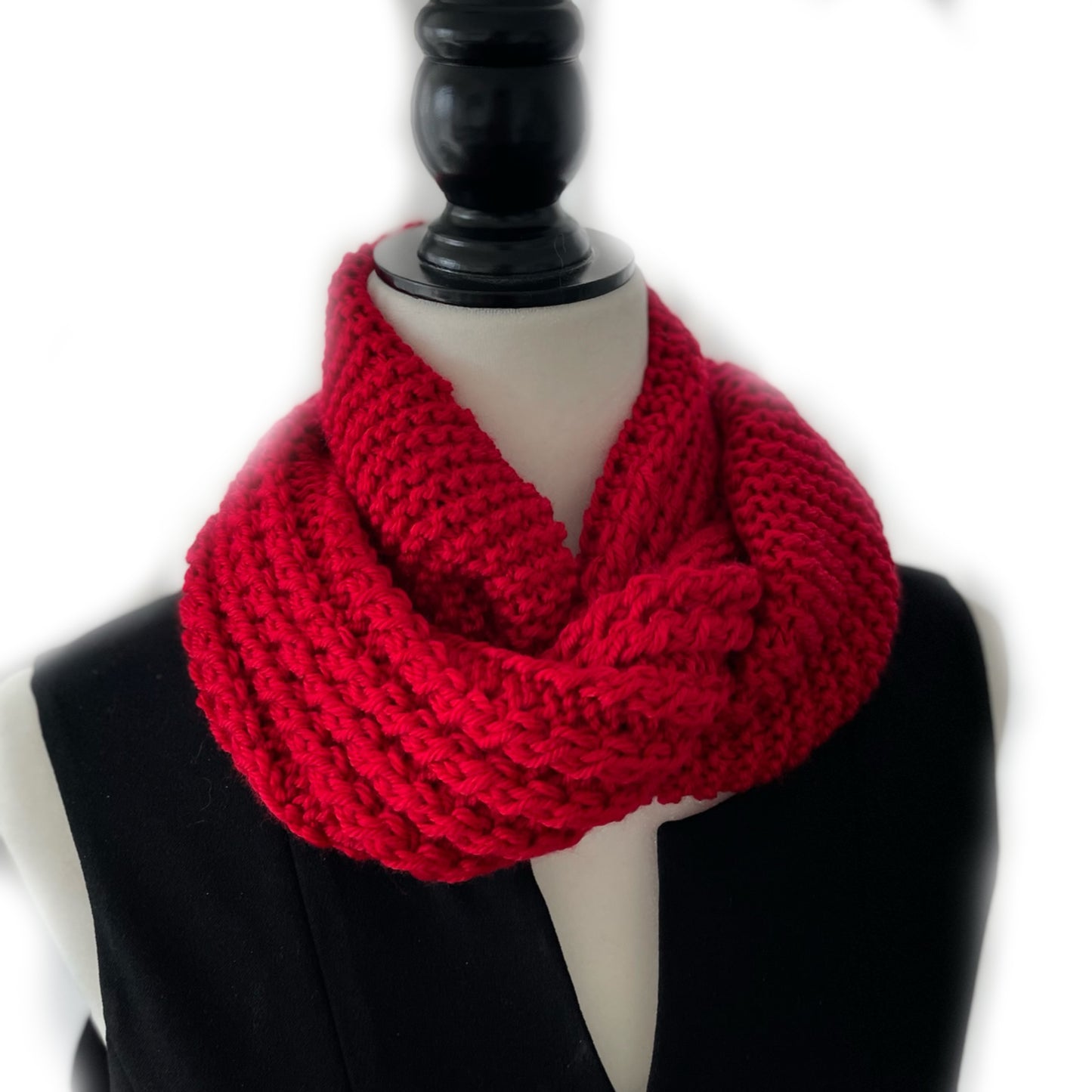 Hand-knitted Infinity scarf