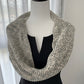 Hand-Knitted Greyish Beige Infinity Scarf
