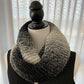 Hand-Knitted Black, Grey & cream Infinity/Cowl Scarf