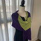 Hand-Knitted Pistachio Green & Purple Shawl