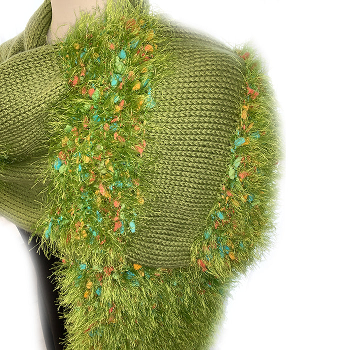 Hand-Knitted Pistachio Green Wrap