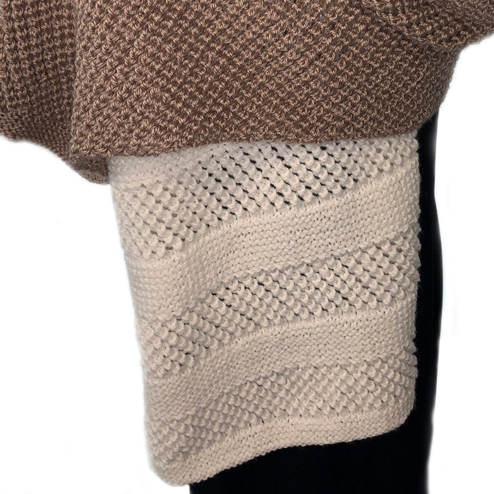 Hand-Knitted Cream Wrap